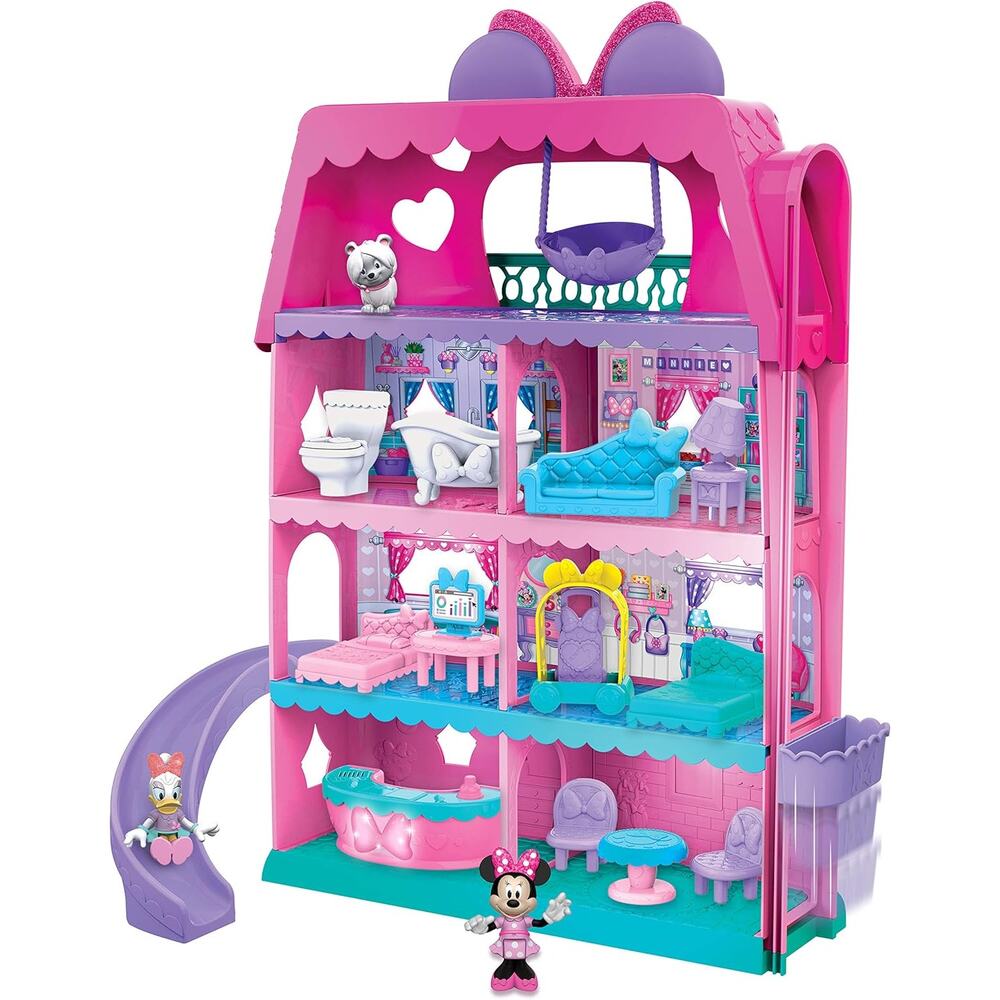 Disney Minnie Mouse Bow-Tel Hotel Lights Sounds Elevator 2 Sided Play 20 pc NWT